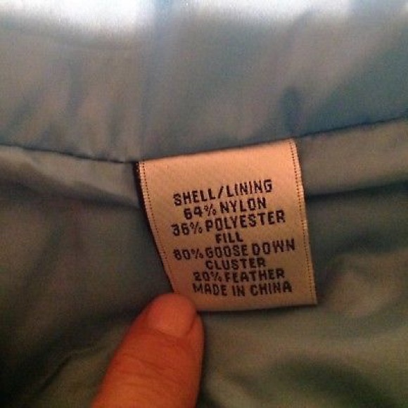 Talbots Puffer Vest Large Blue Tie Waist Down Aqua - Picture 7 of 7